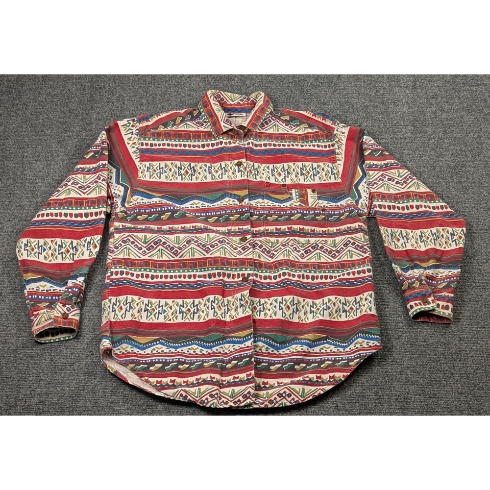 Vintage Gotcha Covered Men's Southwestern Aztec Button Front Shirt Size Large